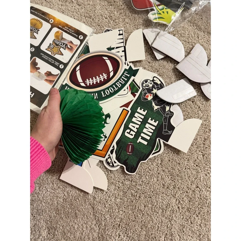 Football Party‎ Supplies Pack Plates Cups Napkins Decorations Game Day Bash